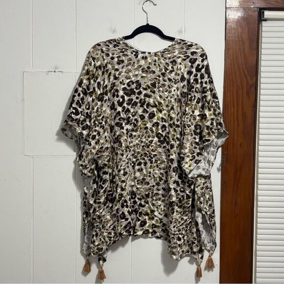 Mystree Kimono Open Front Leopard Print Tassel One Size NWT - Picture 5 of 5